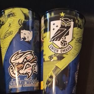 Union Omaha Storm Chasers Blue and Yellow Travel Tumbler, 2 Cups